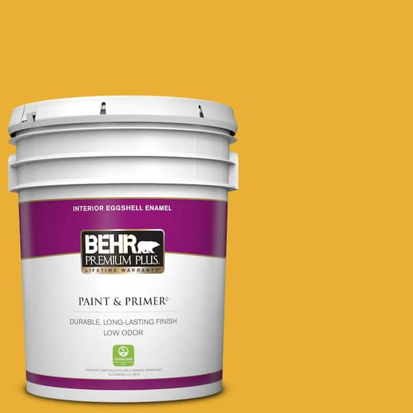 BEHR PREMIUM PLUS 5 gal. #P280-7 Midsummer Gold Eggshell Enamel Low Odor Interior Paint & Primer