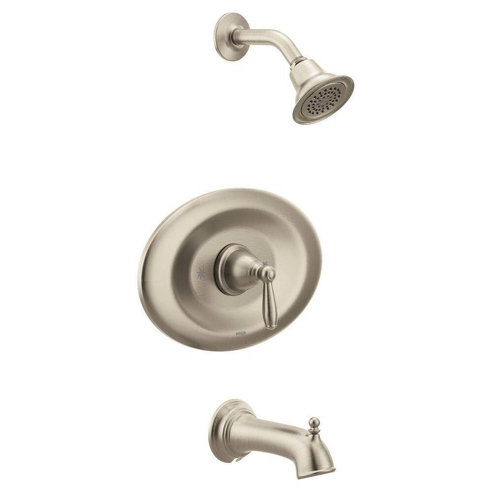 Brantford 1-Handle Wall Mounted Tub and Shower Trim Kit with Spout in Brushed Nickel (Valve Not Included) price history on PriceWatchPro
