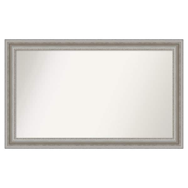 Amanti Art Parlor Silver 51.5 in. x 31.5 in. Cusom Non-Beveled Framed Bathroom Vanity Wall Mirror