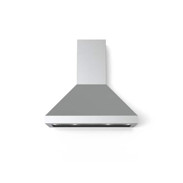 Hallman 30 in. 560 CFM Wall Mount Canopy Vent Hood with Lights in Stainless Steel HVHWC30SS