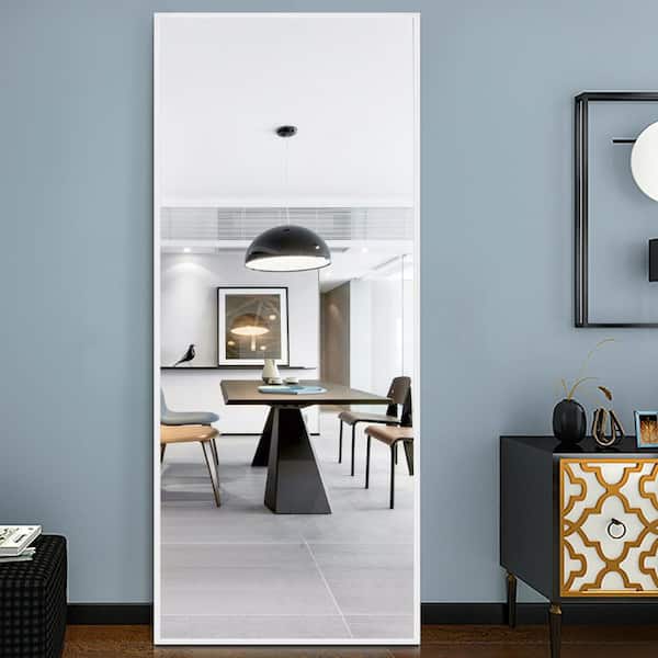 Lirago 59 in. x 20 in. Modern Rectangle Shape Metal Framed Matte White Standing Mirror Full Length Floor Mirror Bedroom