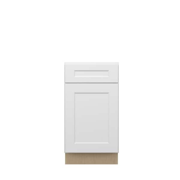 Kunal Kitchens Norfolk Shaker 18 in. W x 34.5 in. H x 24 in. D in Painted White Plywood Assembled Base Cabinet
