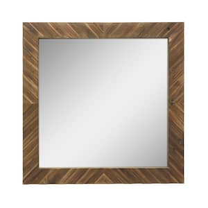 Medium Square Brown Casual Mirror (20 in. H x 20 in. W)