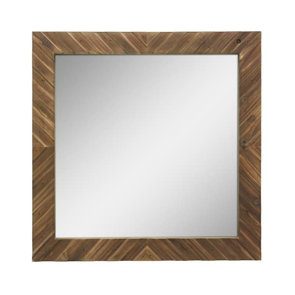 Stonebriar Collection Medium Square Brown Casual Mirror (20 in. H x 20 in. W)