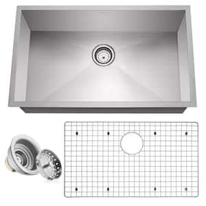 16-Gauge Stainless Steel 32 in. Single Bowl Undermount Kitchen Sink