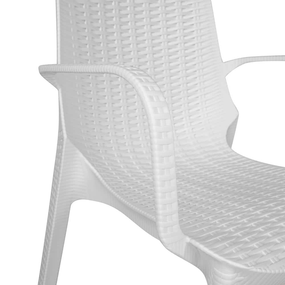 Kent Modern White Polypropylene Outdoor Dining Chair Set