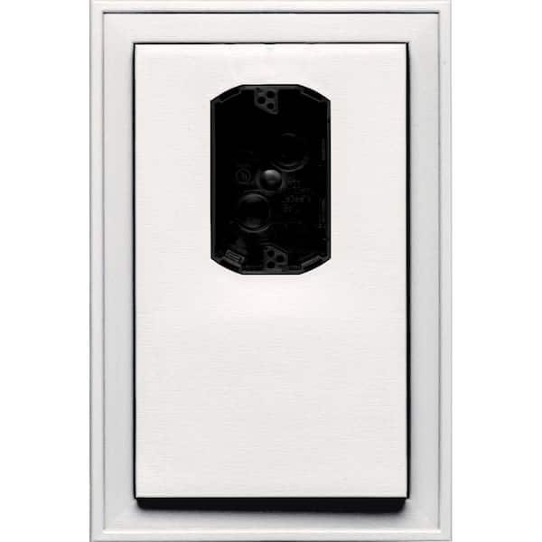 Builders Edge 8.125 in. x 12 in. #117 Bright White Jumbo Electrical Mounting Block Offset