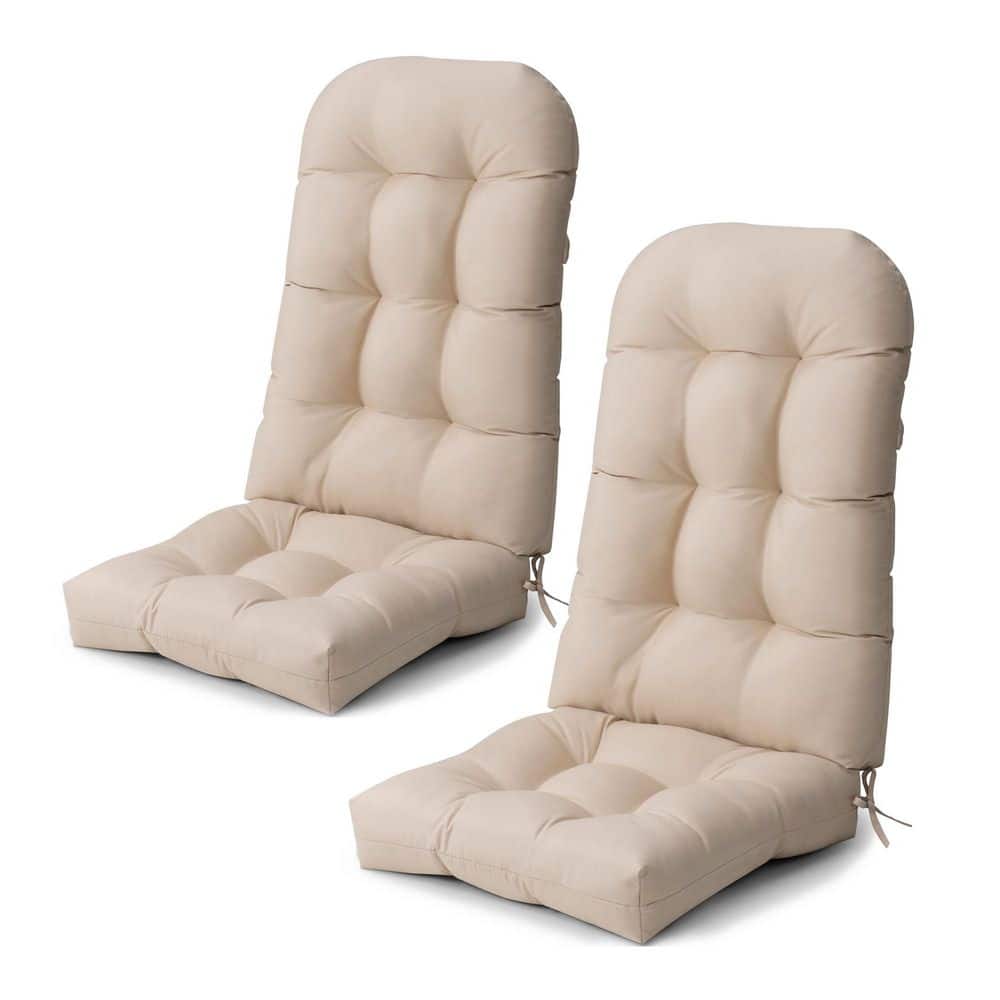 50 in. x 20 in. 2-Piece Polyester Outdoor Adirondack Chair Cushion in Beige