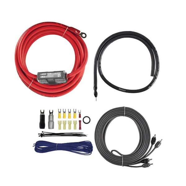 Unbranded v8 Series 4-Gauge 1,500-Watt Amp Installation Kit with RCA Cables