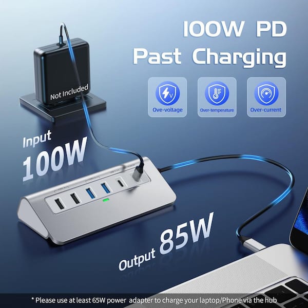 Lukyamzn 9-in-1 USB C Hub 10Gbps 4K@60Hz HDMI USB 3.2 PD 100W SD