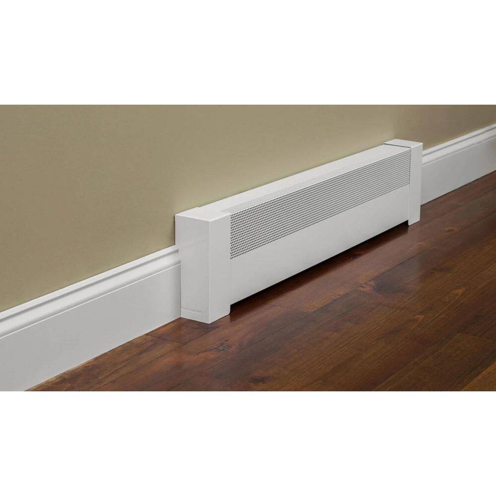 White Galvanized Steel 5 ft Slip-On Baseboard Heater Cover Set