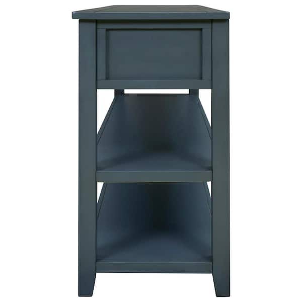 ANBAZAR Narrow Long Console Table with 2-Tier Open Shelves