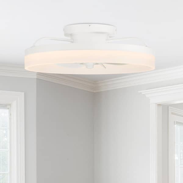 Ventura 20 in. Integrated LED Indoor Matte White Modern Fandelier with 5 White Light Settings and Remote Control