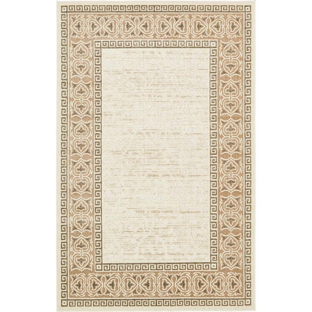 Easycare Abstract Synthetic 6' x 9' Outdoor Rug in Gray