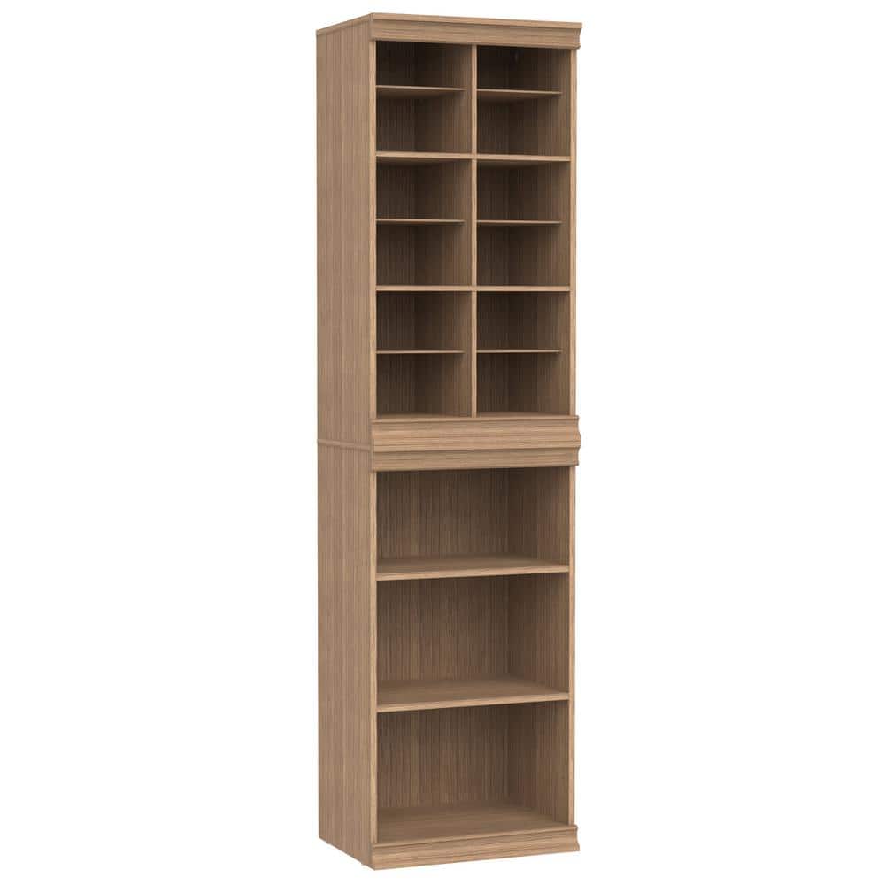 Modular Storage 21.38 in. W Honey Tower System 15-Shelf Wood Closet System