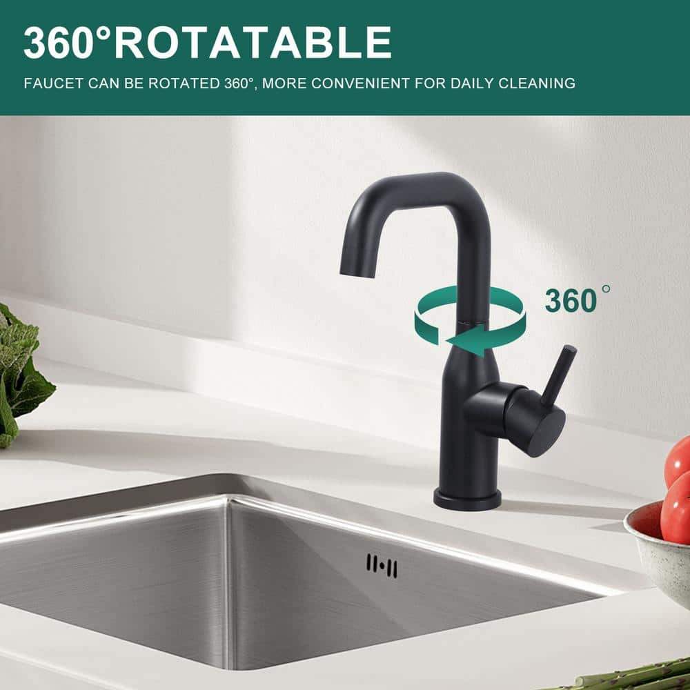Matte Black Single Handle High-Arc Bar Faucet