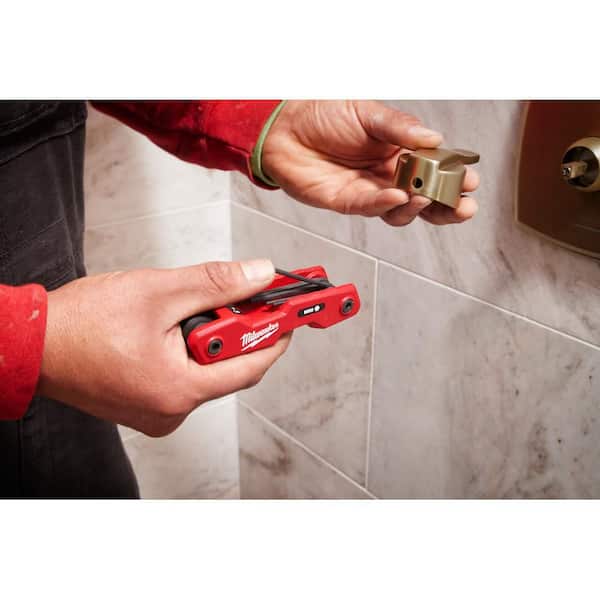 Milwaukee - Folding Metric Hex Key Set (8-Piece) with 4-in-1 Precision Multi-Bit Screwdriver
