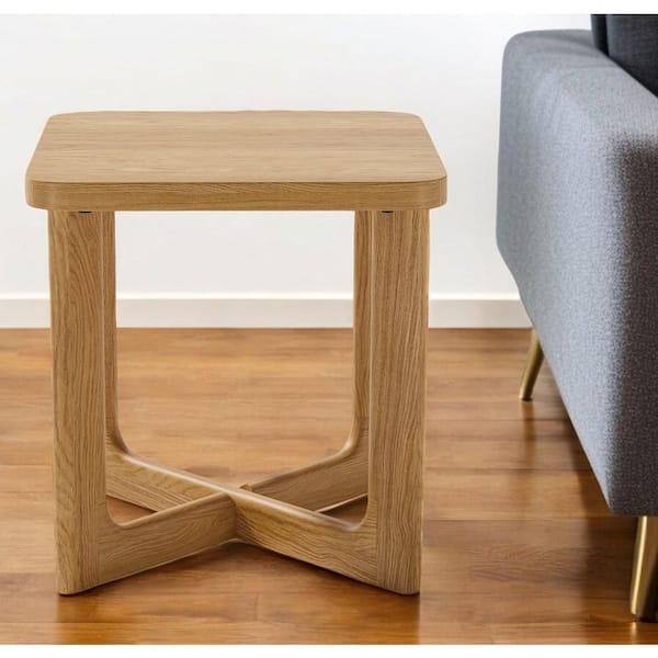 24.00 in. Natural Square Solid Wood End Table
