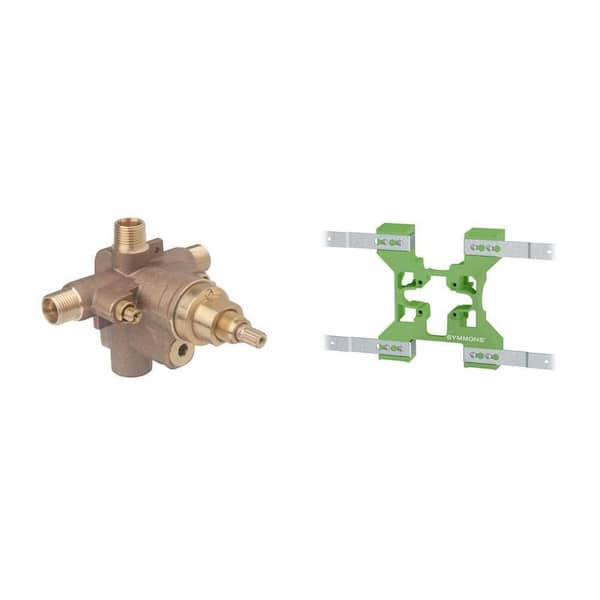 Temptrol Valve Mounting Bracket with Pressure-Balancing Tub and Shower Mixing Valve Combo