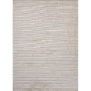 Solids/ Handloom Snow White 8 ft. x 10 ft. Solids Area Rug