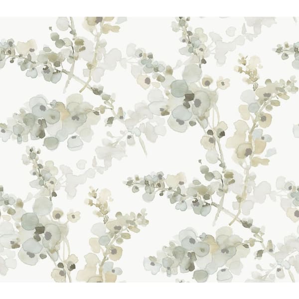 Green Blossom Fling Mineral Peel and Stick Wallpaper
