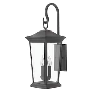 Bromley Extra-Large 3-Light Museum Black Outdoor Wall Mount Lantern