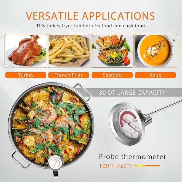 Creole Feast, TFS3000L, Premium Aluminum 30 qt. Turkey Fryer Set, 50,0