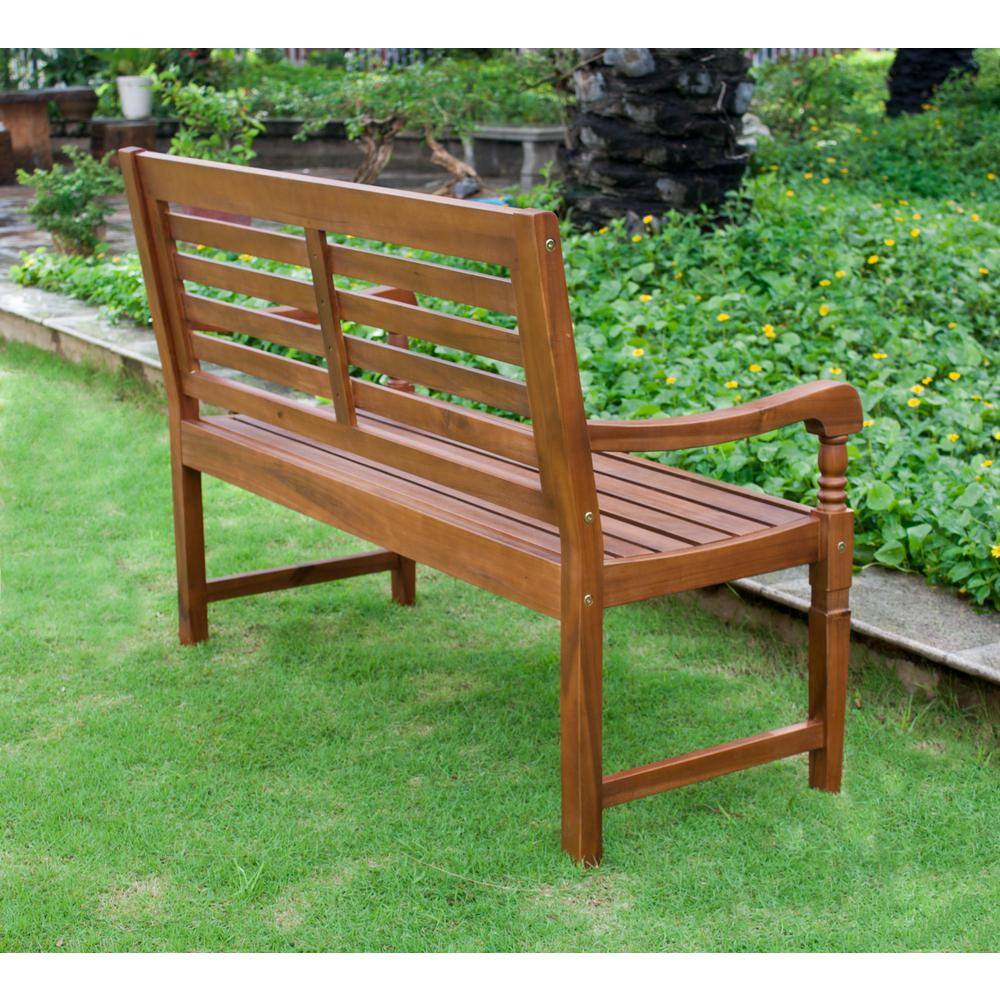 Nantucket Natural Acacia Wood Garden Bench
