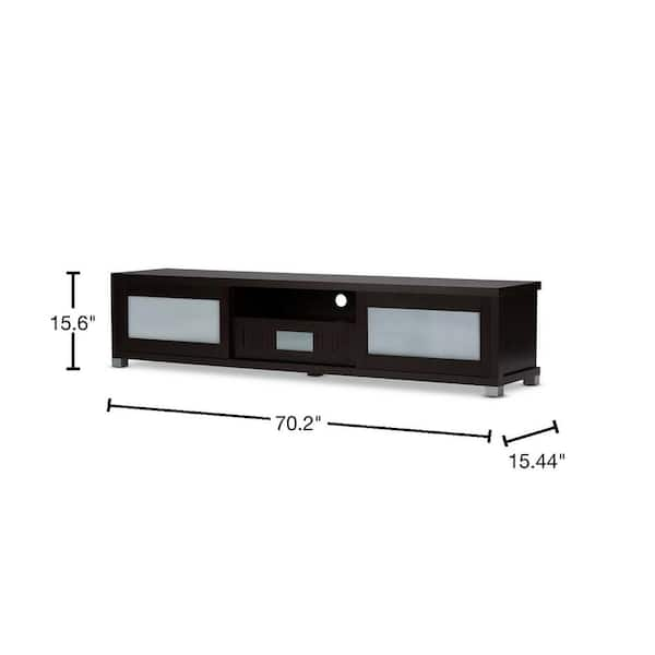 Baxton Studio Gerhardine Collection 70 in. Dark Brown Wood TV