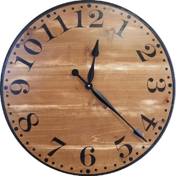 AVERY ST DESIGN CO Savannah 36 Inch Brown Farmhouse Wall Clock
