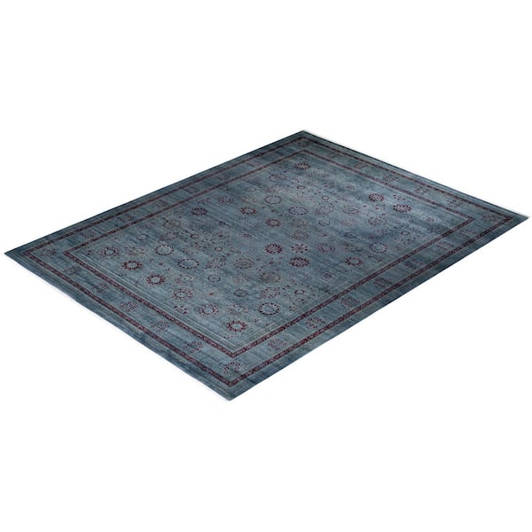 Overdyed Gray 9 ft. 1 in. x 12 ft. 3 in. Wool Indoor Area Rug