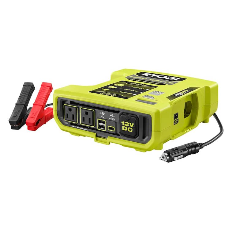 RYOBI ONE+ 18V 1000-Watt Max 12-Volt Automotive Power Inverter