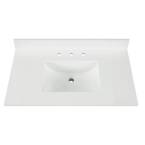 49 in. W x 22 in. D x 0.75 in. H Quartz Vanity Top in Snow White with White Basin