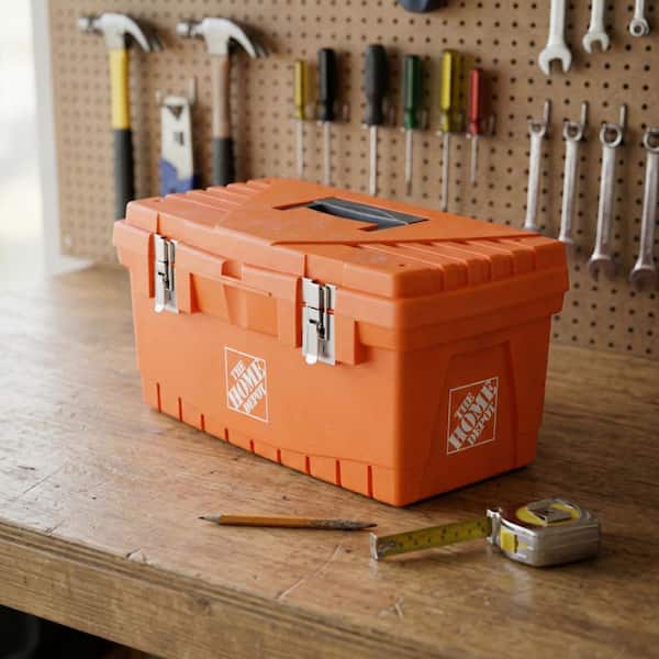 The Home Depot 19 in. Plastic Portable Toolbox with Removable Tray