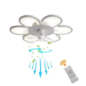 19.7 in. Modern Dimmable Integrated LED Indoor White 6-Speed Reversible Ceiling Fan with Remote