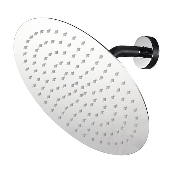 1-Spray Patterns with 1.8 GPM 12 in. Wall Mount Rain Fixed Shower Head in Polished Chrome
