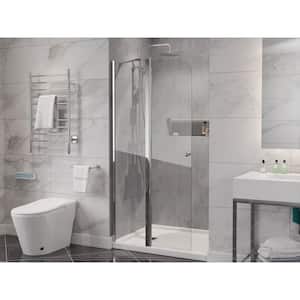 Romance 72 in. W x 33.5 in. H Frameless Hinged Shower Door in Polished Chrome