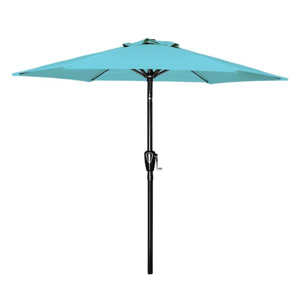 Unbranded Market Umbrella, 7.5 ft. Stainless Steel Market Patio Umbrella in Turquoise