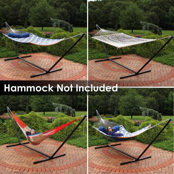 15 ft. Heavy Duty Steel Beam Hammock Stand in Black