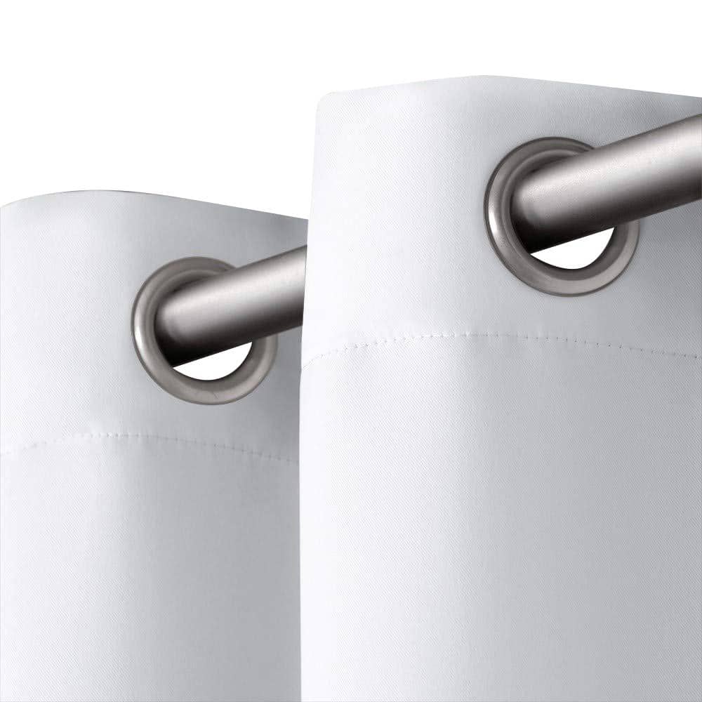 Winter White Polyester Blackout Grommet Kids Curtain Panels