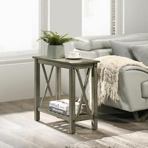 New Classic Furniture Eden 12 in. Gray Rectangle Wood Chairside Table