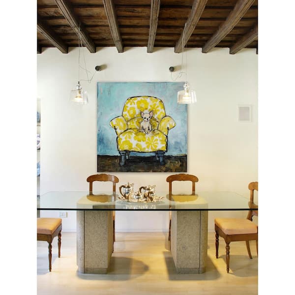 Unbranded 40 in. H x 40 in. W "Dog Allowed In" by Tori Campisi Printed Canvas Wall Art