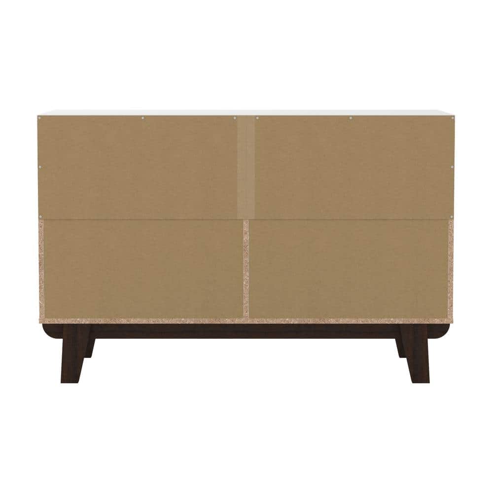 Matte White Mid-Century Modern 6-Drawer Dresser
