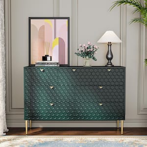 Green Modern Indoor Accent Storage Cabinet with 7 Drawers