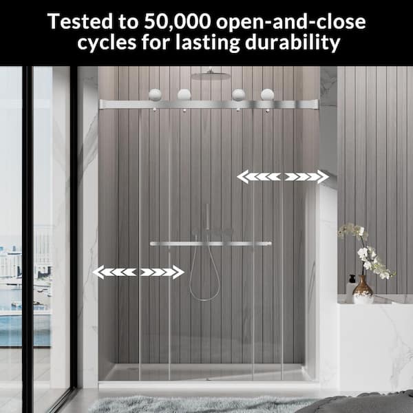 NANAWO Prestige 60 in. W x 72 in. H Sliding Frameless Shower Door