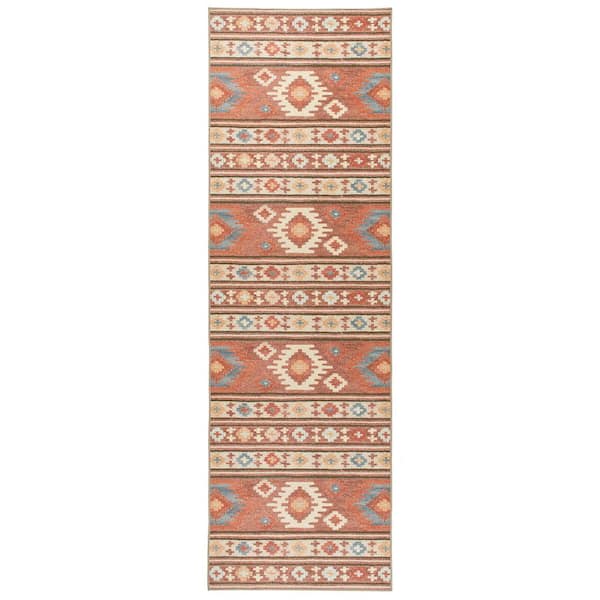 DASH & ALBERT Canyon Machine Washable Natural 2.6 ft. x 8 ft. Indoor Area Rug