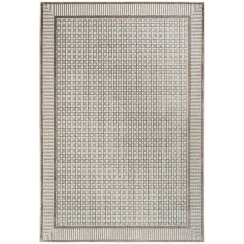 Nordic Ivory Grey 5 ft. x 7 ft. Geometric Contemporary Area Rug price history on PriceWatchPro