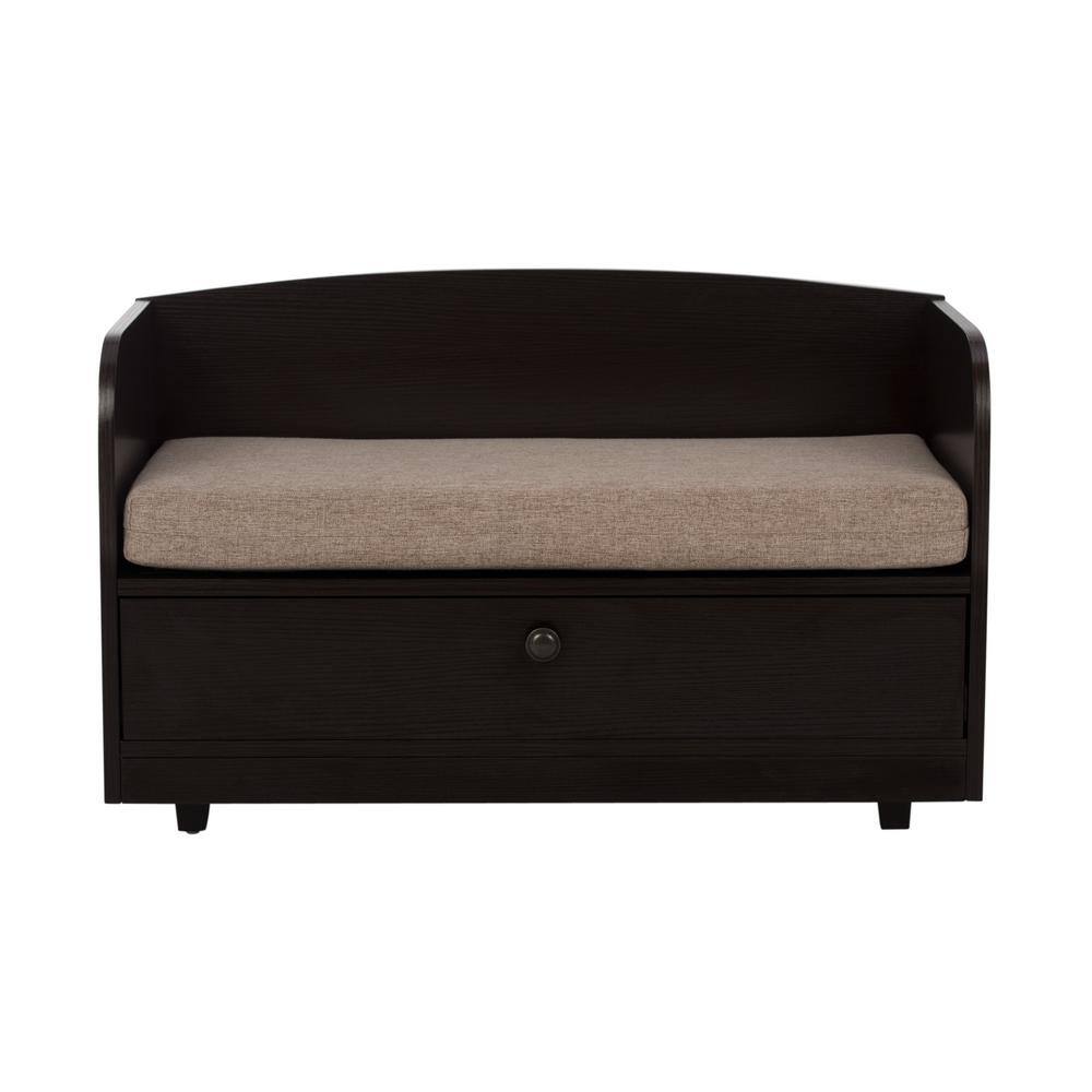 Espresso X-Small Pet Bed with Storage Drawer and Sand Cushion