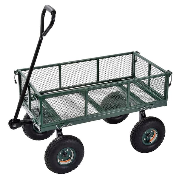 Muscle Rack 3 cu. ft. 18 in. W Mesh Wire Utility Cart with Removable Sides, 400 lb. Capacity
