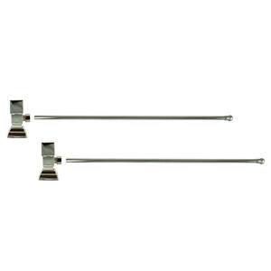 3/8 in. O.D x 20 in. Brass Rigid Lavatory Supply Lines with Square Handle Shutoff Valves in Polished Nickel